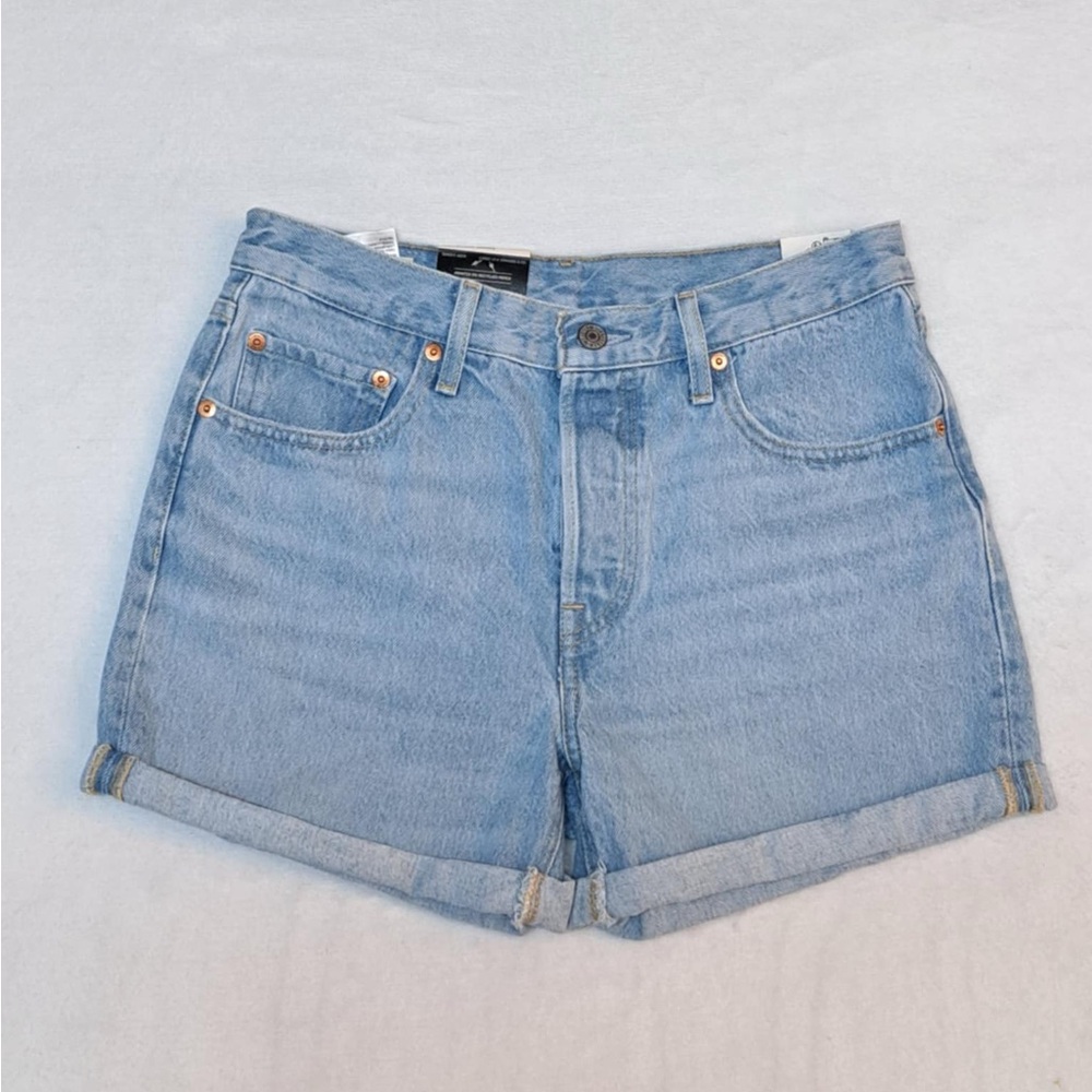 Levi's Light Wash Blue Denim Jean Shorts
